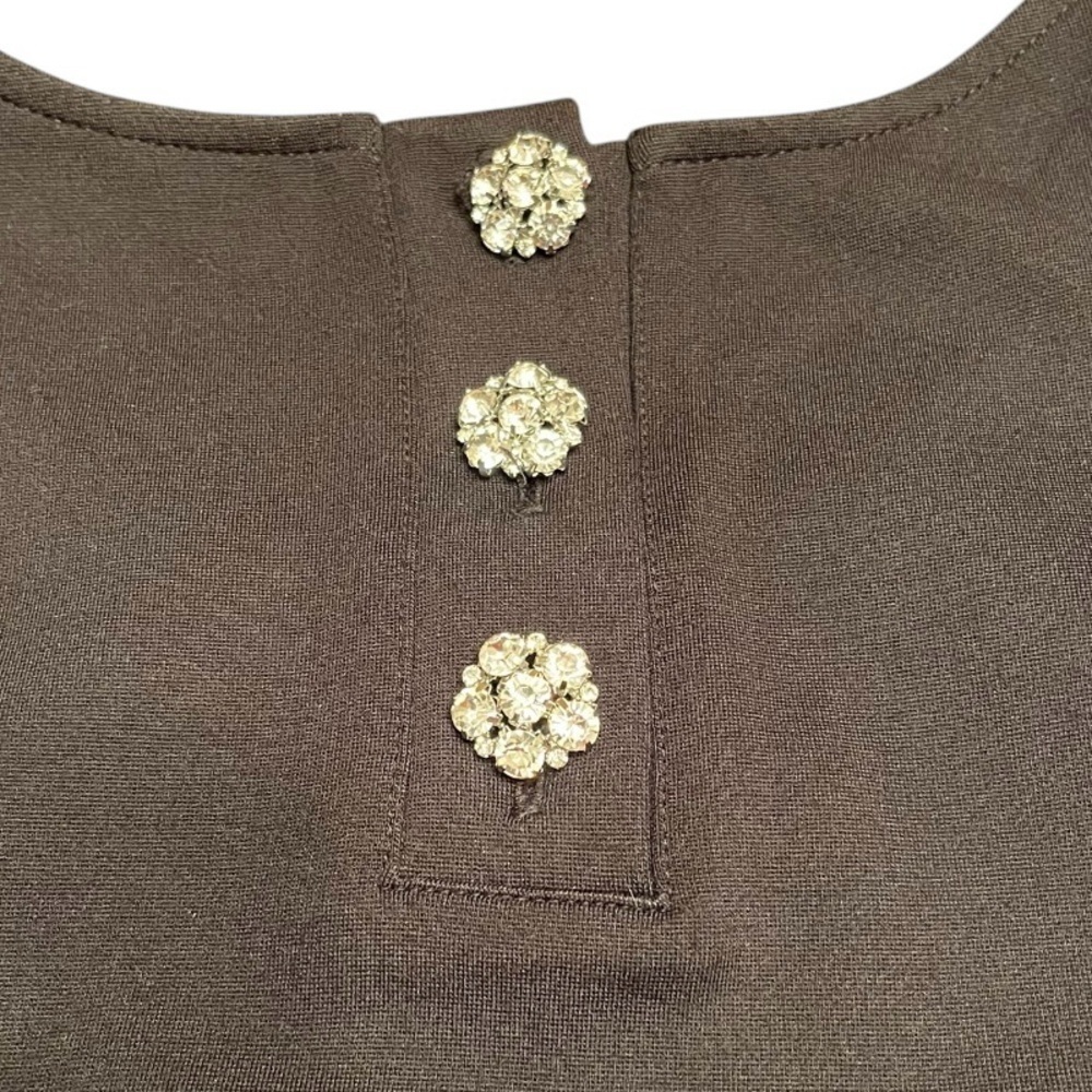 J. Crew Black Jeweled Button Back Sleeveless Ponte Tank Top Size M - Picture 4 of 15